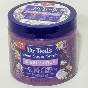 Dr Teal's Shea Sugar Sleep Scrub with Melatonin Lavender & Essential Oils 19 oz